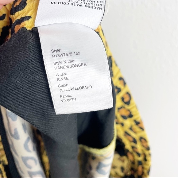 R13 Harem Jogger Pants in Yellow Leopard Small Elastic Waist Cheetah Casual - Picture 7 of 9